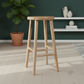 Solid oak stool with natural top and legs, 65cm height, by MyChocolateWood, featuring a simple and sturdy design.