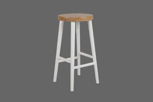 FITAN SOLID OAKSTOOL NATURAL TOP/WHITE LEGS HEIGHT 65CM - MyChocolateWood