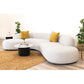 LUCILLE FABRIC 3-PIECE  CURVED LOUNGE SOFA CHAMPAGNE - MyChocolateWood