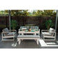 Anzio 5-Piece Outdoor Sofa Set in White - Chocolate Wood
