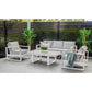 Anzio 4-Piece Outdoor Sofa Set in White - Chocolate Wood