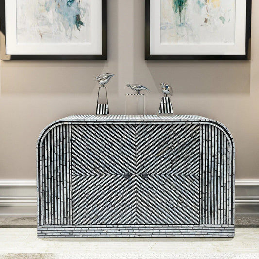 MARNI MOTHER OF PEARL HAND MADE 2-DOOR SIDEBOARD/BUFFET - MyChocolateWood