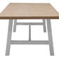 MIRAN PARQUETRY TOP DINING TABLE 240CM WHITEWASH OAK TOP/WHITE PAINTED BASE