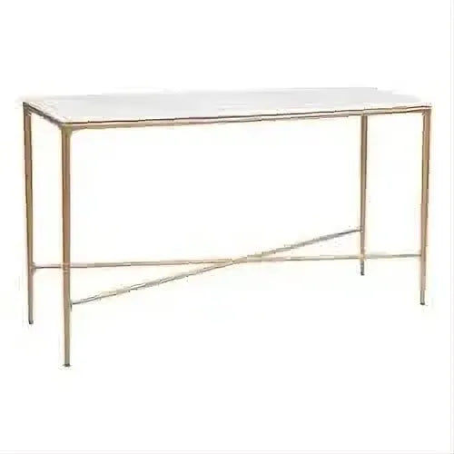 SOREN MARBLE CONSOLE TABLE/HALL TABLE - BRASS FRAME 140CM - MyChocolateWood