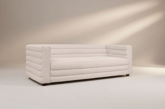 MEREDITH 2-SEATER FABRIC SOFA NATURAL LINEN - MyChocolateWood