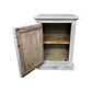 REINA GREYWASHED RECYCLED TIMBER/HERITAGE METAL 1-DOOR BEDSIDE TABLE/CABINET - MyChocolateWood