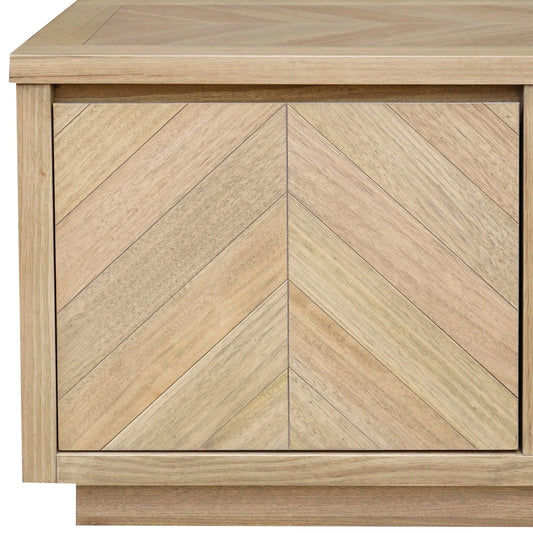 MONTCLAIRE PARQUETRY TIMBER TV UNIT ETU - 2 DOORS - MyChocolateWood