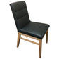 Morrow Leather Dining Chair in Black with Natural Legs - Chocolate Wood