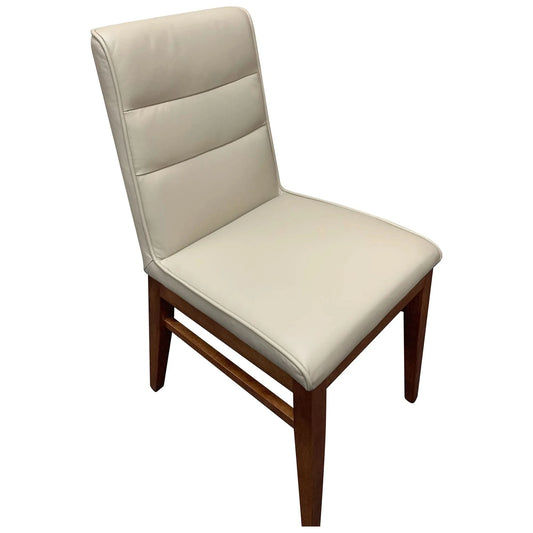 MORROW LEATHER DINING CHAIR LIGHT MOCHA/BLACKWOOD - MyChocolateWood