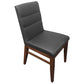 MORROW LEATHER DINING CHAIR GRAY/BLACKWOOD - MyChocolateWood