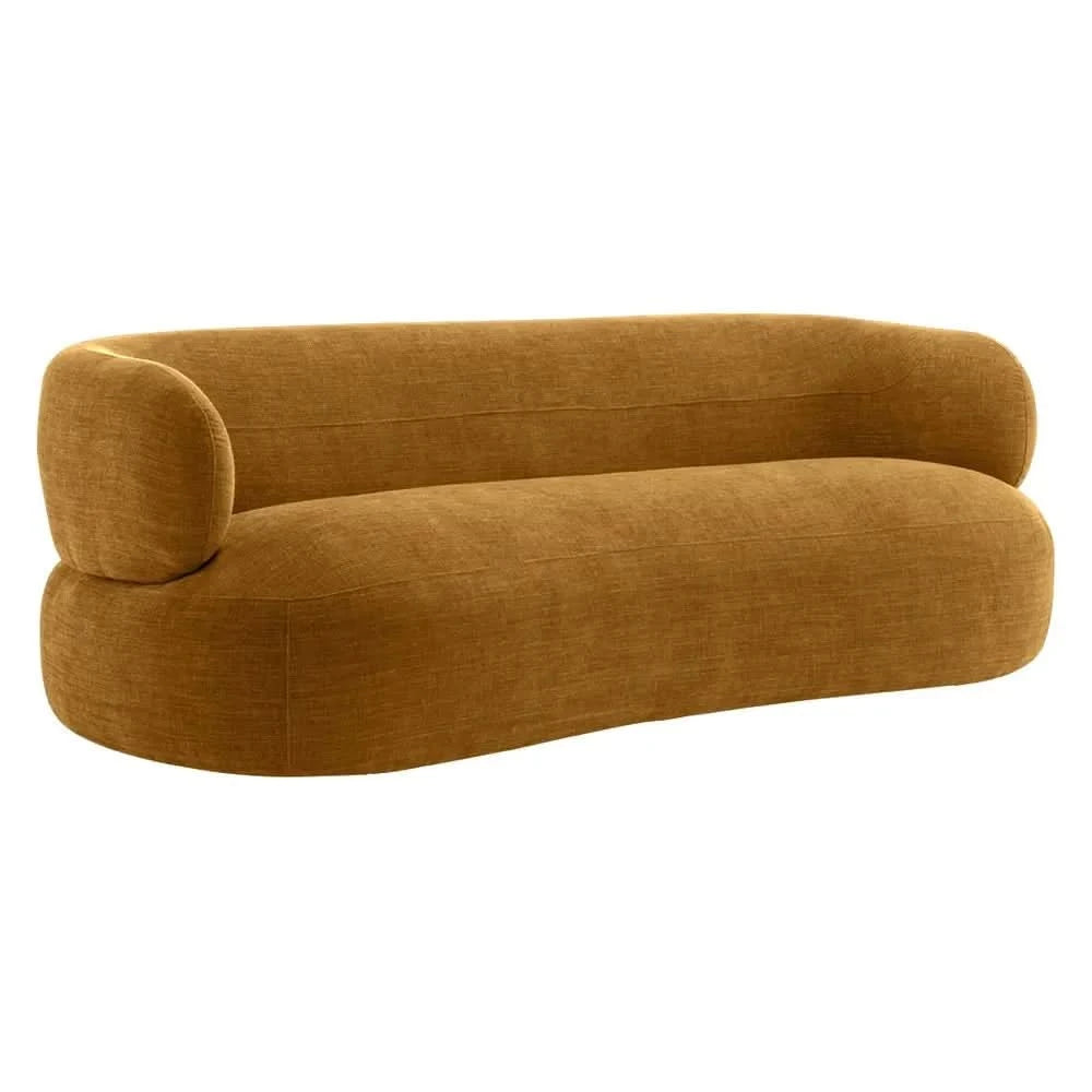 BEECHAM 3-SEATER CHENILLE SOFA MUSTARD - MyChocolateWood