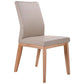 OAKLEY LEATHER DINING CHAIR LIGHT MOCHA/NATURAL - MyChocolateWood