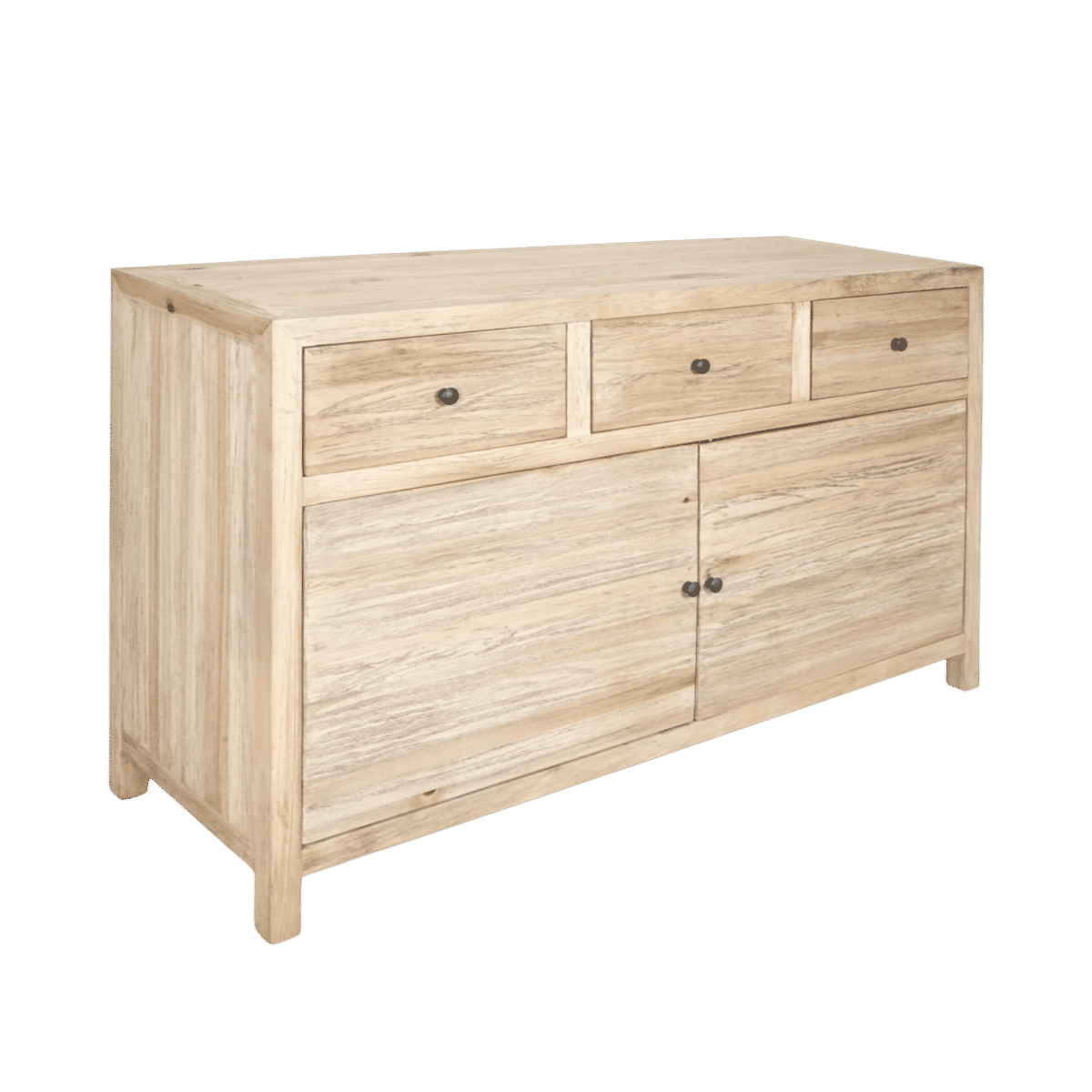 JOELLE 3-DRAWER 2-DOOR BUFFET/SIDEBOARD DISTRESSED NATURAL - MyChocolateWood
