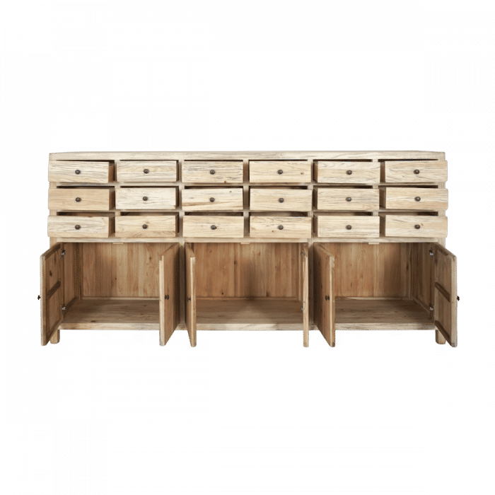 JOELLE 18-DRAWER 6-DOOR FILE CABINET DISTRESSED NATURAL - MyChocolateWood