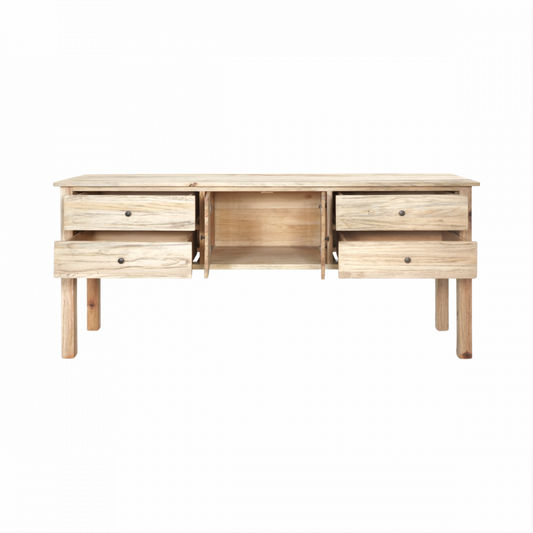 JOELLE 4-DRAWER 2-DOOR BUFFET/SIDEBOARD DISTRESSED NATURAL - MyChocolateWood