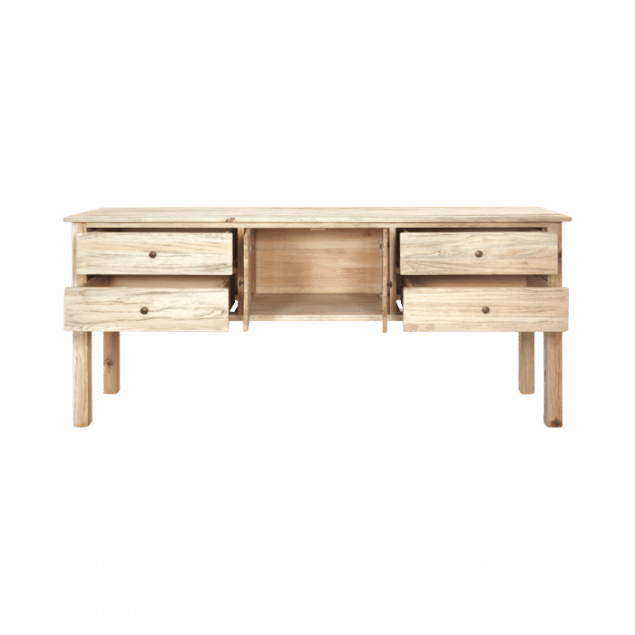 JOELLE 4-DRAWER 2-DOOR BUFFET/SIDEBOARD DISTRESSED NATURAL - MyChocolateWood