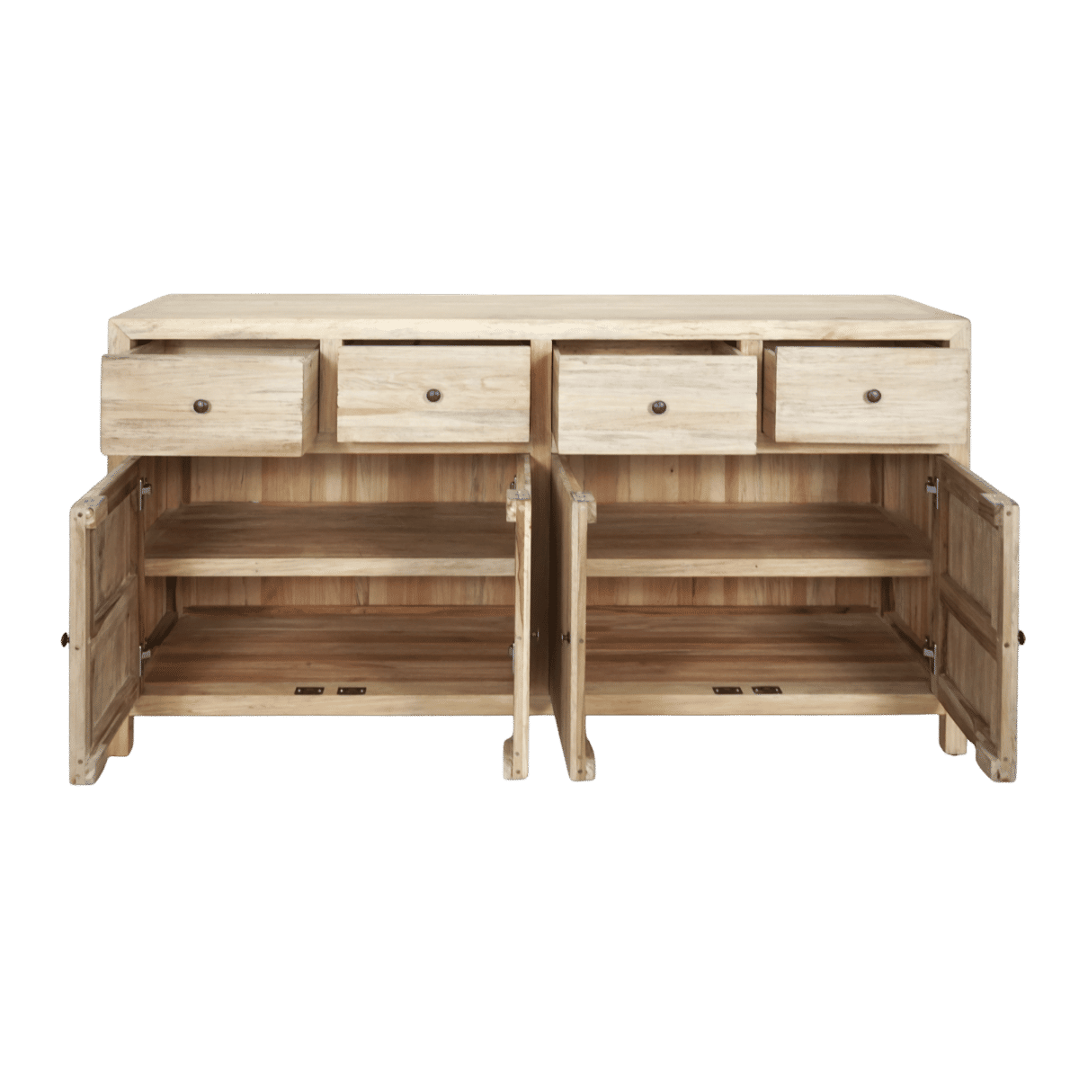 JOELLE 4-DRAWER 4-DOOR SIDEBOARD/BUFFET DISTRESSED NATURAL - MyChocolateWood