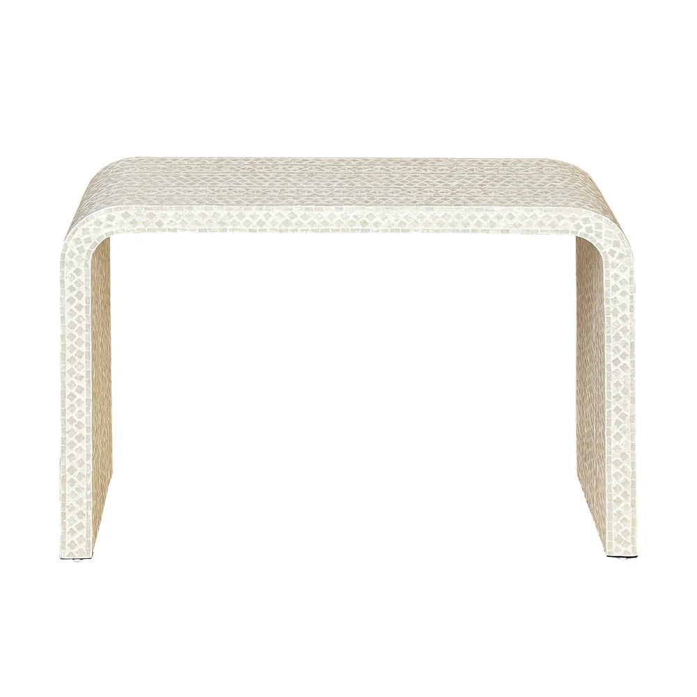 NORAH PEARLESCENT MOTHER OF PEARL CONSOLE TABLE/HALL TABLE - MyChocolateWood