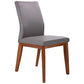 OAKLEY LEATHER DINING CHAIR MID-GRAY/BLACKWOOD - MyChocolateWood