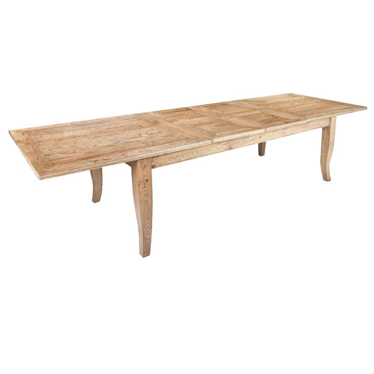 MAGGIO CURVED LEG OAK DOUBLE EXTENSION DINING TABLE W210/260/310 - MyChocolateWood