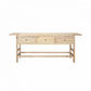 Joelle 3-Drawer Console Table in Distressed Natural - Chocolate Wood