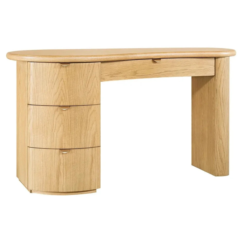 DELMAR  OAK VENEER 4-DRAWER HOME OFFICE DESK/ STUDENT DESK OAK - MyChocolateWood