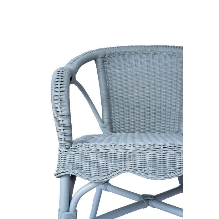WENGLOR OCEAN BLUE RATTAN ARMCHAIR ACCENT CHAIR/ LOUNGE CHAIR - MyChocolateWood