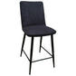 Camwick Fabric & Metal Counter Stool / Bar Stool in Onyx - Chocolate Wood