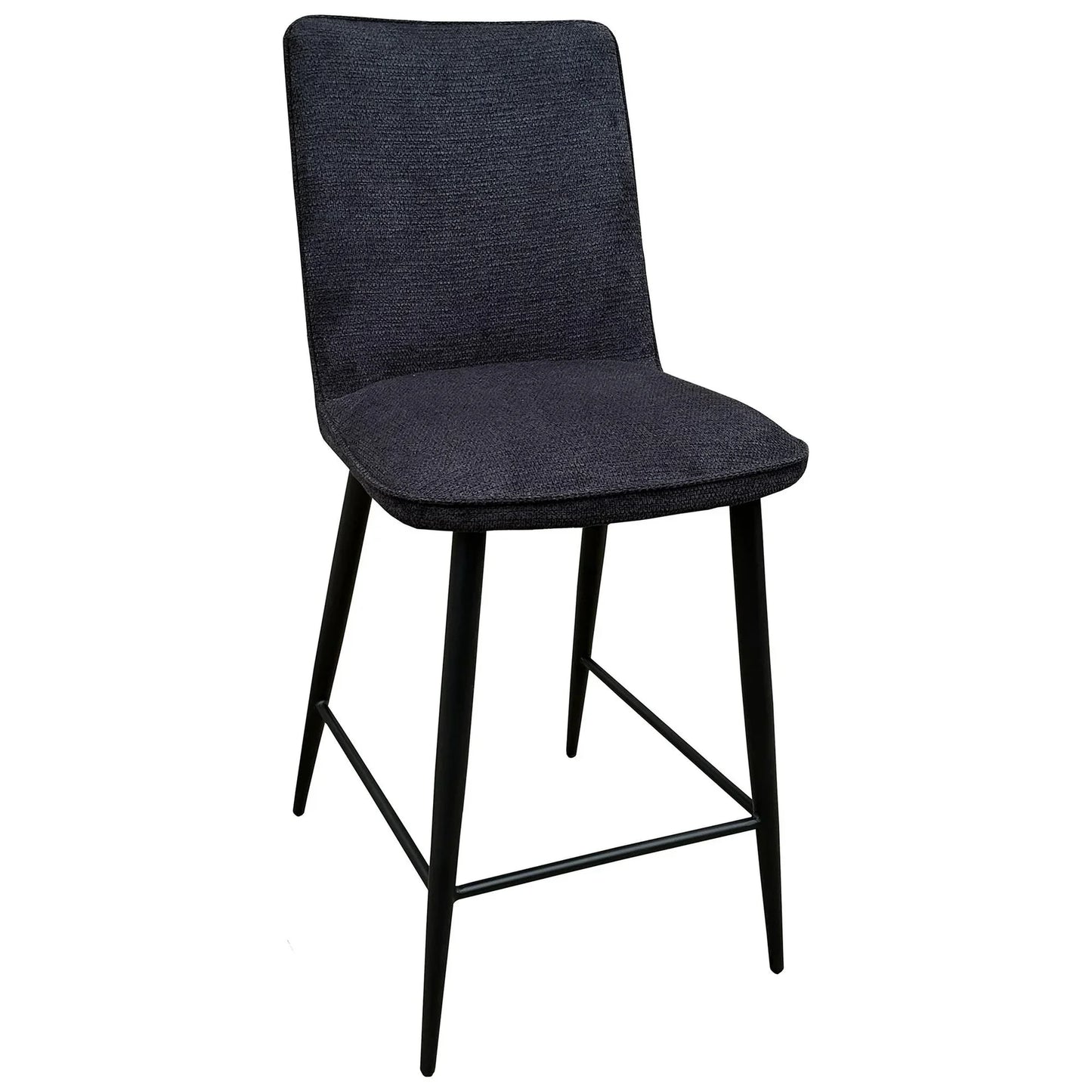 Camwick Fabric & Metal Counter Stool / Bar Stool in Onyx - Chocolate Wood
