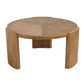 CAYDEN ASH VENEER ROUND COFFEE TABLE NATURAL - MyChocolateWood