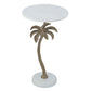 ADDISON MARBLE PALM TREE SIDE TABLE/LAMP TABLE NATURAL - MyChocolateWood