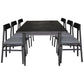 FARLOW OAK DINING TABLE SUITE WITH 6 FARLOW TIMBER SEAT DINING CHAIRS BLACK  180CM
