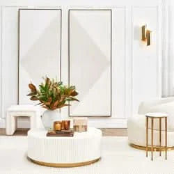 SOREN MARBLE PETITE SIDE TABLE - BRASS FRAME 90CM - MyChocolateWood