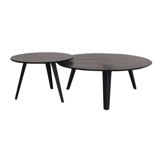 PRESWOLD ROUND COFFEE TABLE BLACK - MyChocolateWood