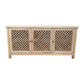 Rafael Recycled Elm Buffet in Natural, 3 Lattice Doors 180cm - Chocolate Wood