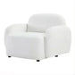 Lorelei Chenille Armchair / Occasional Chair in White - Chocolate Wood
