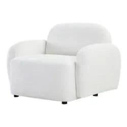LORELEI CHENILLE ARMCHAIR/OCCASIONAL CHAIR WHITE - MyChocolateWood