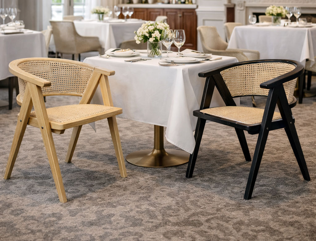 RAVELLA SOLID ELMWOOD/RATTAN CHAIR KITCHEN CHAIR DINING CHAIR ACCENT CHAIR NATURAL - MyChocolateWood