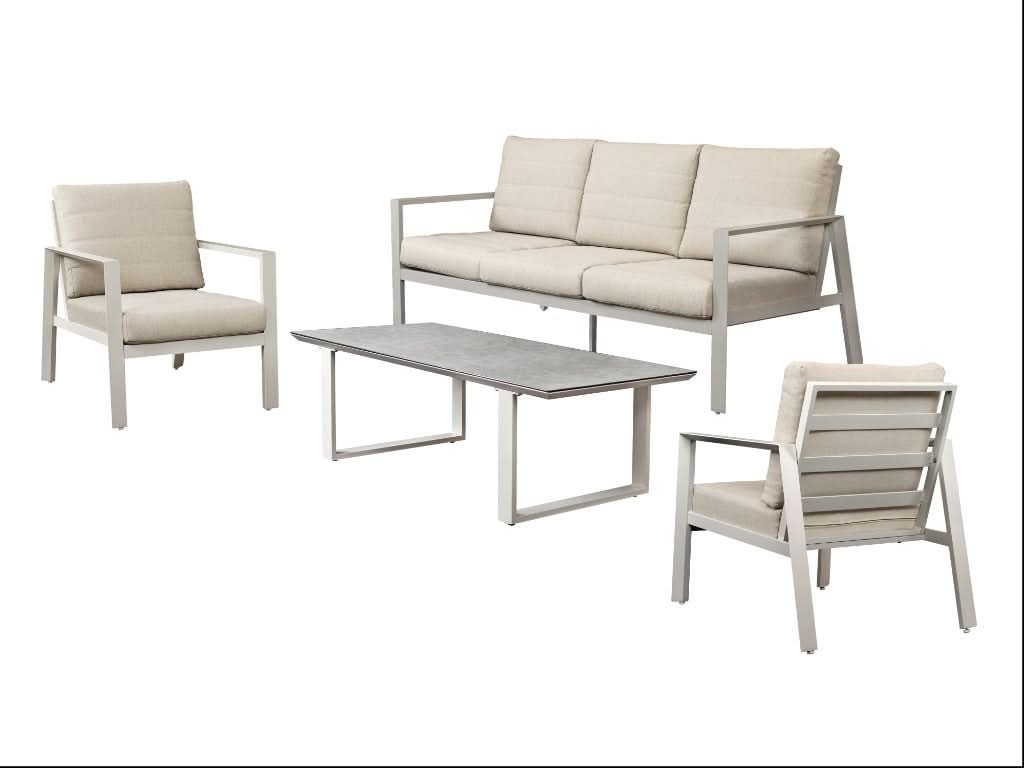FRINTON 4 PIECE OUTDOOR SOFA SET/LOUNGE SET CREAM