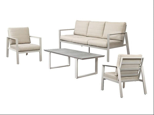 FRINTON 4 PIECE OUTDOOR SOFA SET/LOUNGE SET CREAM