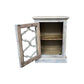 REINA GREYWASHED RECYCLED TIMBER/GLASS PANEL 1-DOOR BEDSIDE TABLE/CABINET - MyChocolateWood