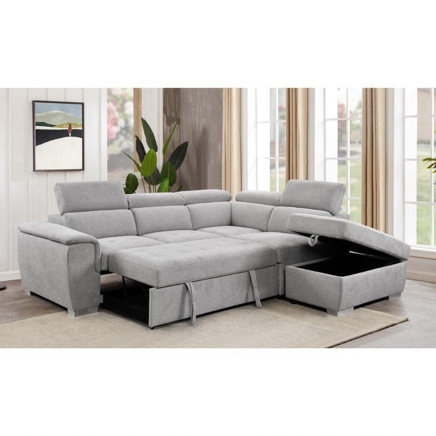 Sutton Fabric Corner Sofa with right hand facing chaise angle