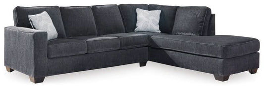 ASTOR RHF CHENILLE CHAISE WITH SOFA BED SLATE COLOUR - MyChocolateWood
