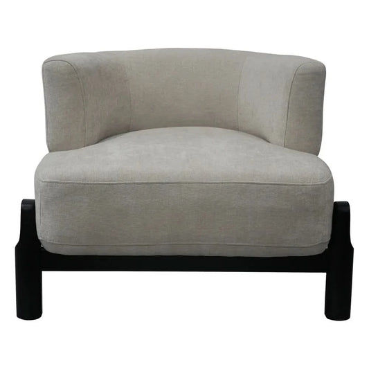 NAPIER FAWN CHENILLE FABRIC OCCASIONAL CHAIR - MyChocolateWood