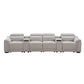Galleria 4-Seater Home Theatre Sofa in Light Grey - Chocolate Wood
