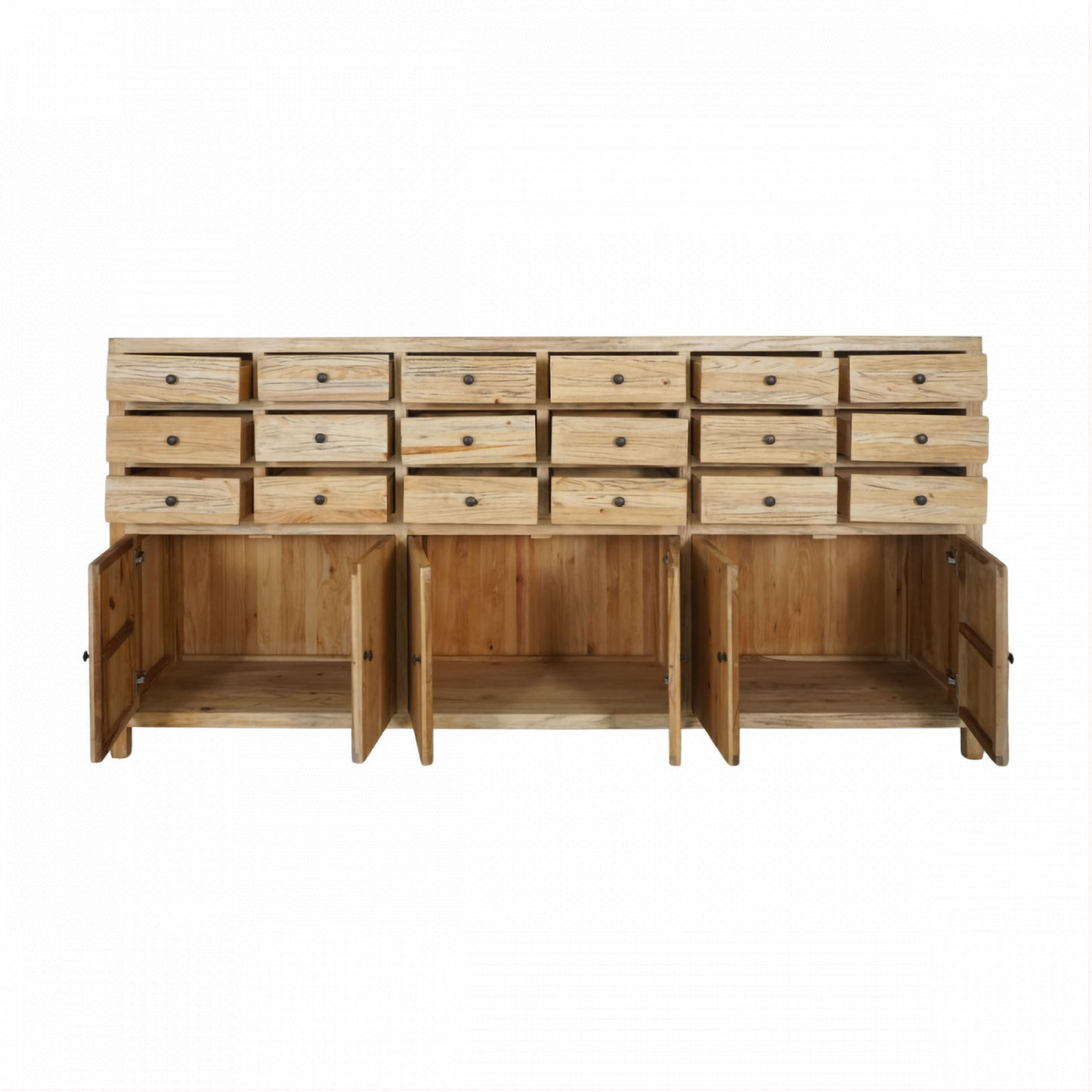 Joelle 18-Drawer 6-Door File Cabinet in Distressed Rustic - Chocolate Wood