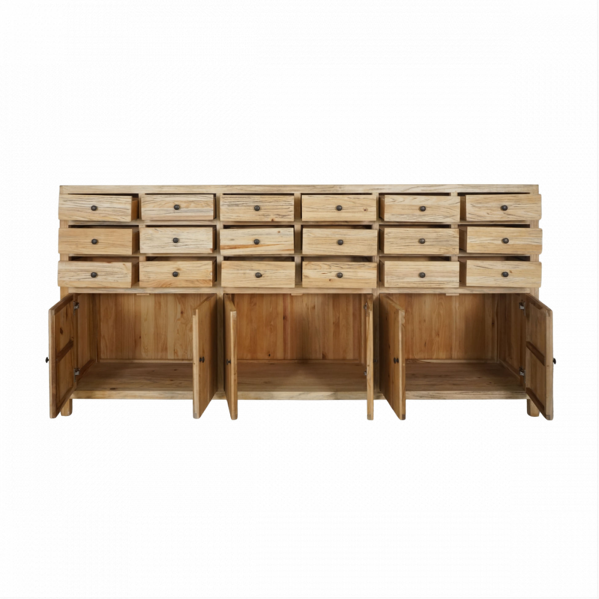 Joelle 18-Drawer 6-Door File Cabinet in Distressed Rustic - Chocolate Wood