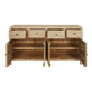 Joelle 4-Drawer 4-Door Sideboard in Distressed Rustic - Chocolate Wood