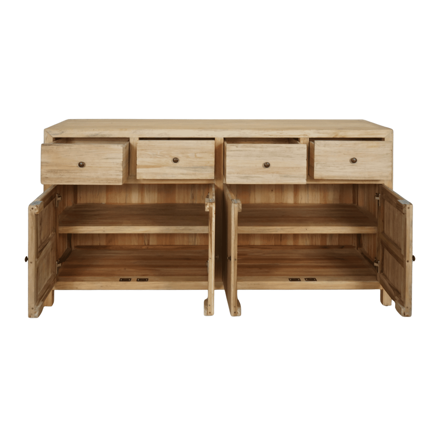 Joelle 4-Drawer 4-Door Sideboard in Distressed Rustic - Chocolate Wood