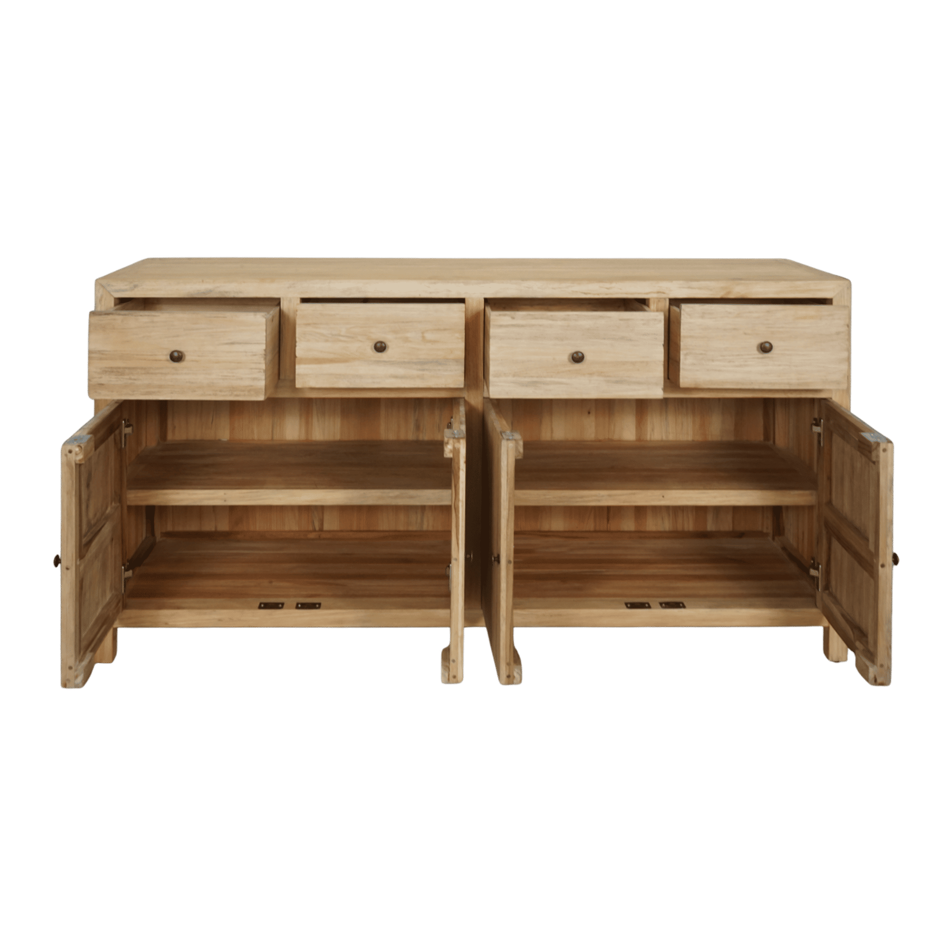 Joelle 4-Drawer 4-Door Sideboard in Distressed Rustic - Chocolate Wood